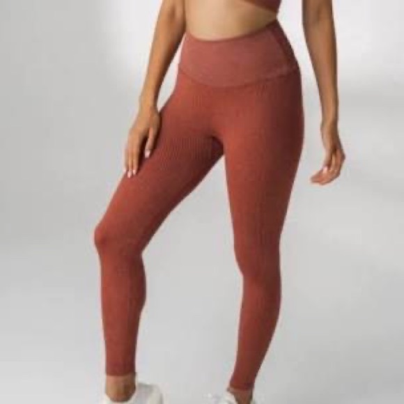 Balance Athletica Pants - Balance Athletica The Channel Pant Sandstone Ribbed Leggings
